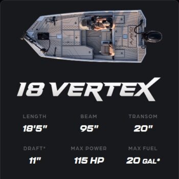 Avid Boats 18 Vertex Aluminum Bass Boat Side Console with Yamaha Outboard